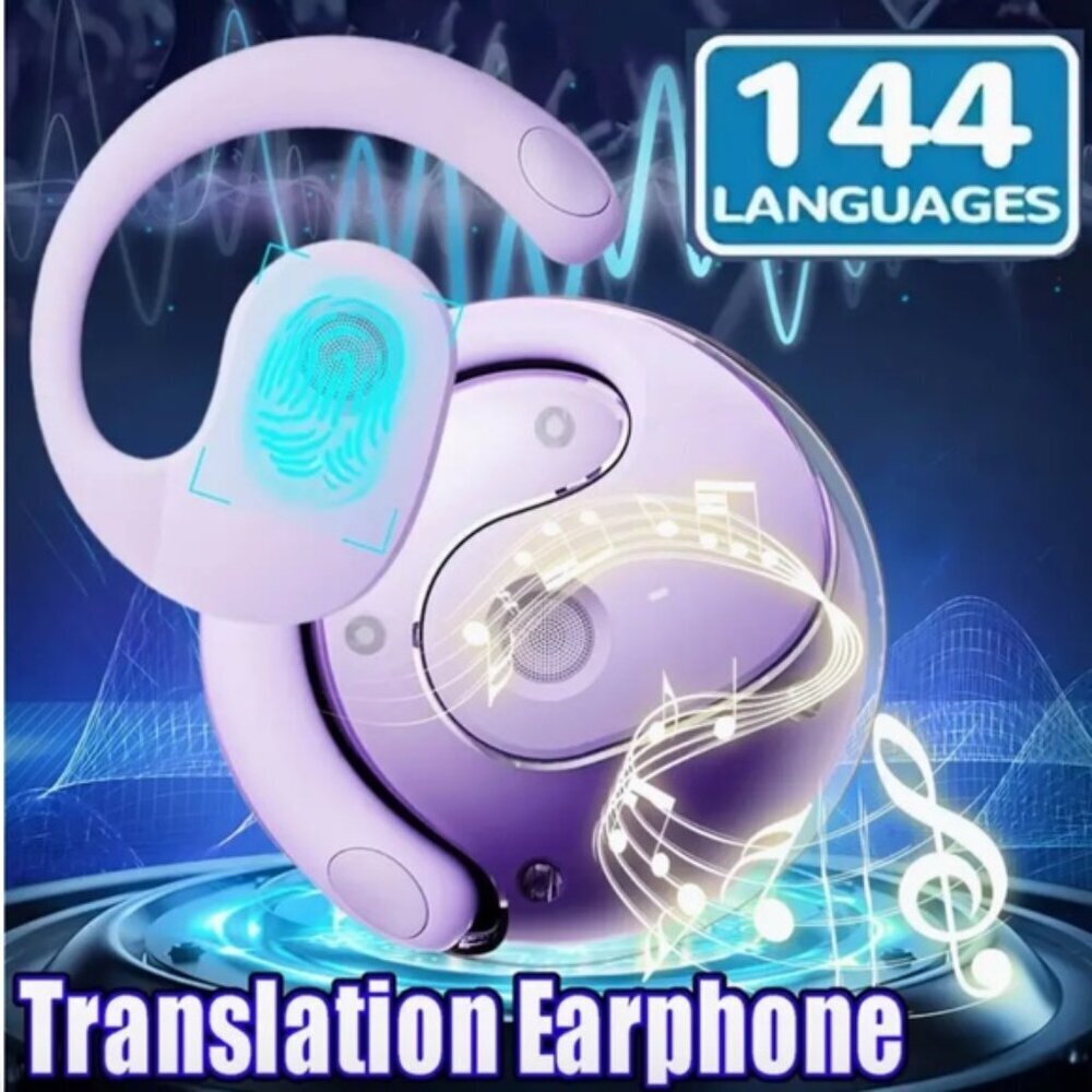 (NEW) AI Translation 144+ Languages Headset Real-time Two-way Translation